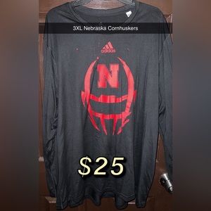 Nebraska Cornhuskers Adidas Amplifier longe sleeve shirt